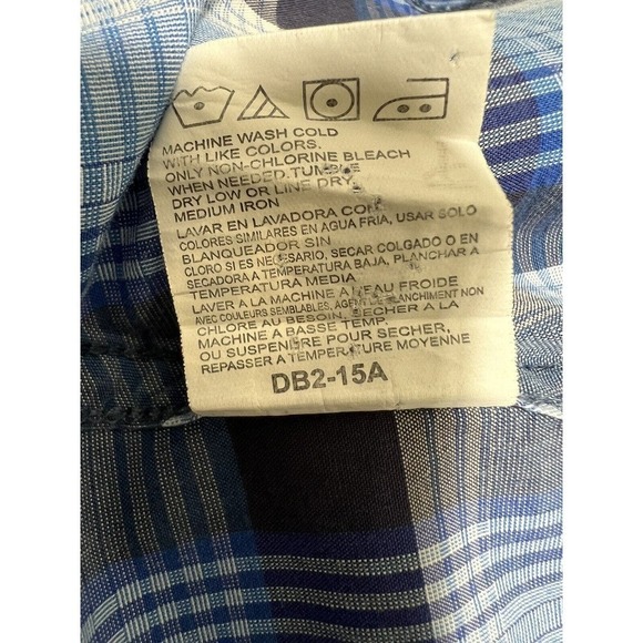 Wrangler Men's 20X Western Shirt Blue Plaid Pearl Snap Size M Contrast Stitching - Picture 7 of 10